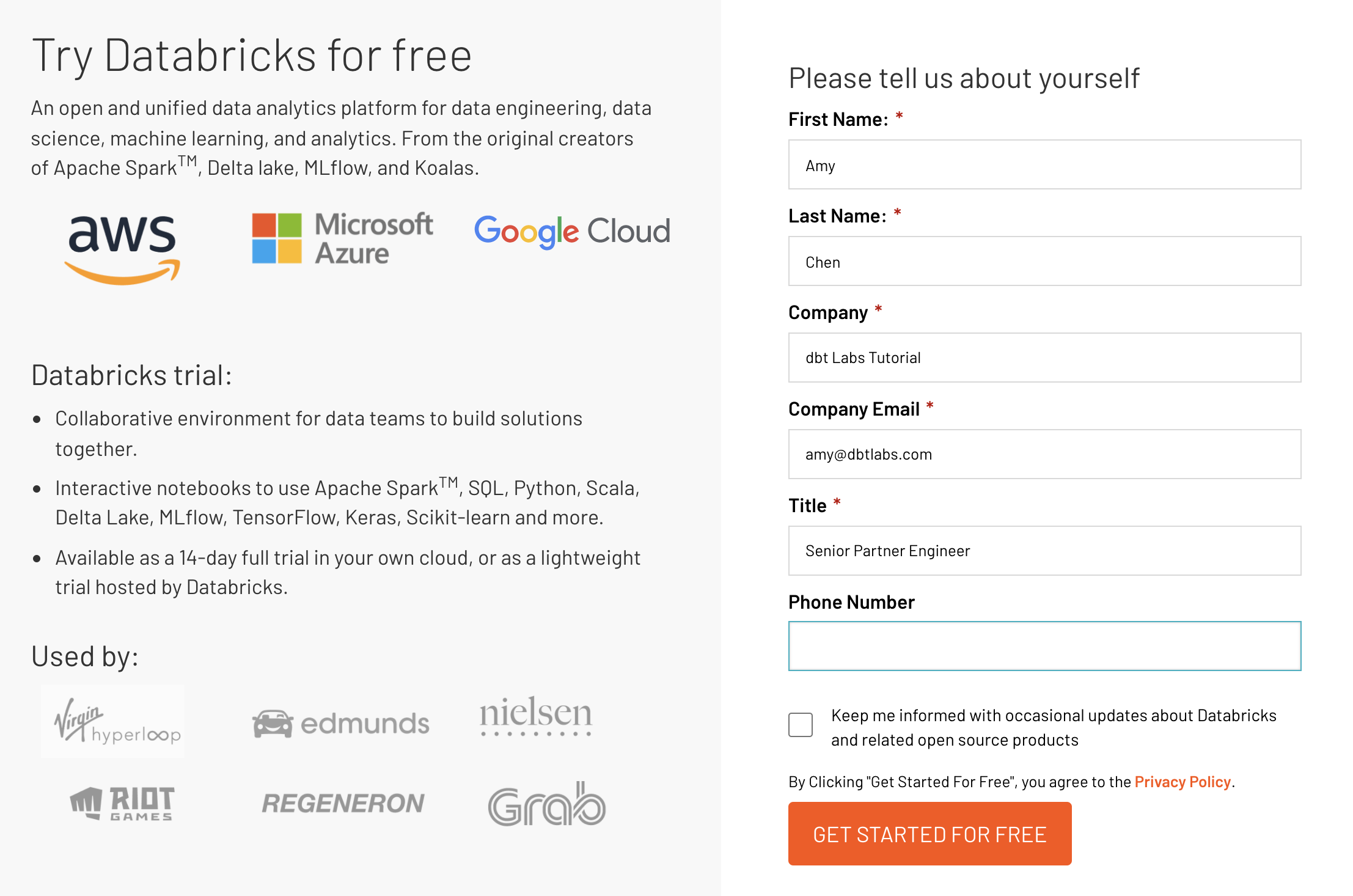 Sign up for Databricks Sign up for Databricks